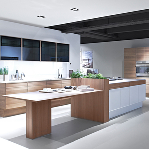 Impiallacciatura di legno da cucina set da cucina progetti di mobili con porta di legno - Product Image 2