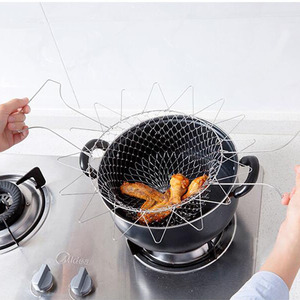Pliable vapeur rinçage souche acier inoxydable pliant panier à frire passoire tamis maille passoire cuisine cuisine accessoires outils - Product Image 5
