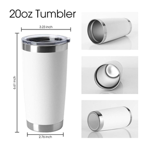 Personalizzato 20oz bianco a doppia parete in acciaio inox a prova di perdite viaggio vuoto termico tazza da caffè con coperchio - Product Image 2
