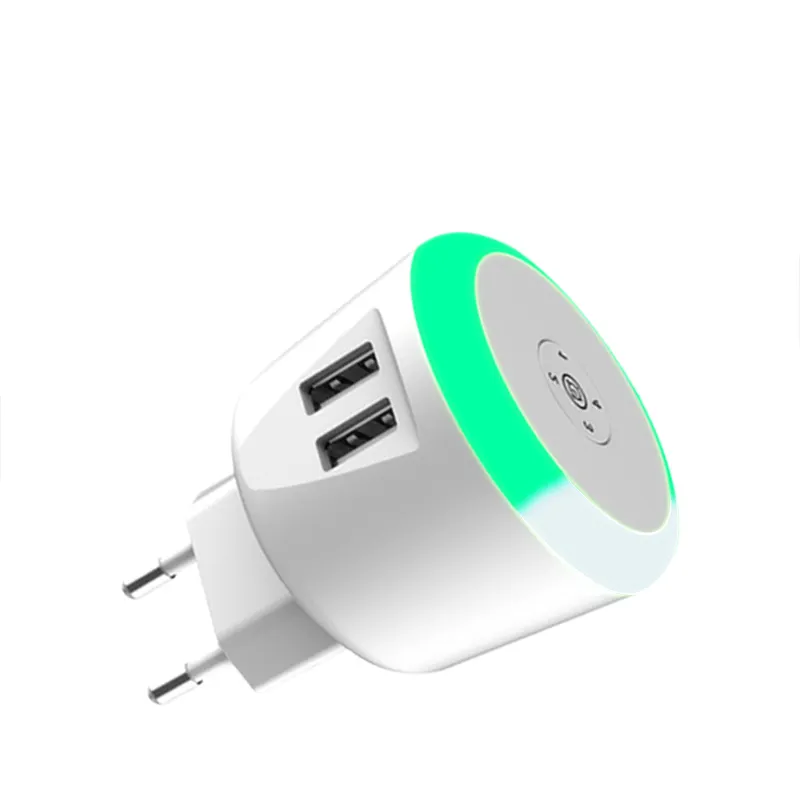 5V2.4A LED Timer Control Smart travel charger dual usb inductive Charging For Samsung Xiaomi Mobile Phone Charger