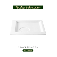 Assiettes en céramique en porcelaine fine de Chine, vente chaude, forme carrée, assiette à dîner