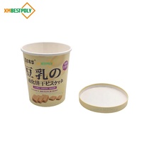 Gobelets en papier personnalisés imprimés avec couvercle pour aliments, pâtisseries, gaufrettes, biscuits, emballages en forme de bol
