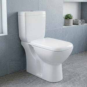 Ensemble de toilettes à double chasse de style européen, 2 pièces, en céramique écologique, à poser au sol, pour salle de bain - Product Image 1