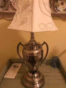 <b>Silver</b> Urn Table <b>Lamp</b> Traditional Design Metal Base Indoor Home Decor Living Room Accent Light - Product Image 2