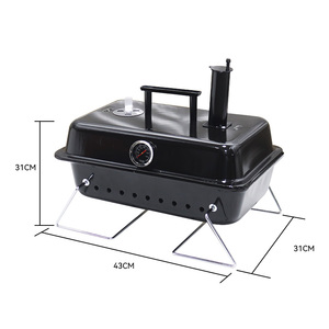 Small <strong>Mini</strong> Portable Rectangular Outdoor Tabletop Barbecue <strong>Grill</strong> Go Anywhere <strong>Charcoal</strong> <strong>Grills</strong> with Chimney - Product Image 3