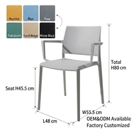 Fauteuil empilable en polypropylène (PP) coloré personnalisé pour restaurant, café, bistrot, hôtel, terrasse et extérieur