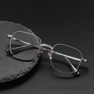 Fábrica Boyarn, venta al por mayor, Unisex, <span class=keywords><strong>Retro</strong></span>, Cuadrado de negocios, acetato de titanio, gafas ópticas, montura de gafas en Stock - Product Image 2