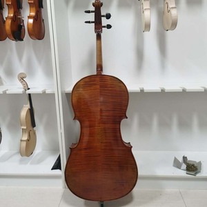 Cello professionnel naturel flammé fait main en gros avec <span class=keywords><strong>archet</strong></span> en bois de Brésil et prix bas - Product Image 2