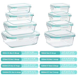 OWNSWING Glazen Voedselbewaarbakken met Luchtdichte Deksels Glazen Meal Prep Bakken voor Magnetron en Vriezer - Product Image 6