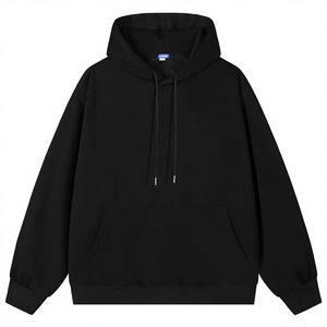 Sudadera con Capucha Extra Grande Unisex LAFETTO, Color Negro Sólido, 100% Poliéster, Informal, con Bolsillo Delantero, Antipilling, para Invierno - Product Image 2
