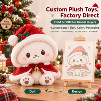 Peluche de Noël personnalisée, adorable animal en peluche, poupée OEM ODM, jouet en peluche personnalisé pour les fêtes, vente en gros, cadeau, décoration de la maison