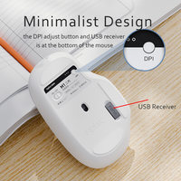 Ratón Óptico Inalámbrico Inphic M1 2.4GHz Recargable 1600 DPI con Retroiluminación LED, Diseño Ergonómico para Ambas Manos, Estilo Mini para Juegos