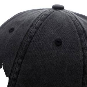 Gorra Casual de 6 Paneles Negra de Alta Calidad con Logotipo Personalizado, Gorra Vintage para Hombre, 100% Algodón, Hebilla Metálica - Product Image 4
