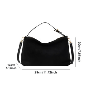 Sac à bandoulière rétro pour femme, toutes saisons, en daim, fermeture éclair, imperméable, automne-hiver, extérieur - Product Image 5