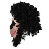 Masque de Tête en Latex pour Fête Costumée, Masque de Singe Animal pour Hommes Femmes, Masque de Clown d'Halloween, Masque de Diable à Cornes, Équipement de Tête