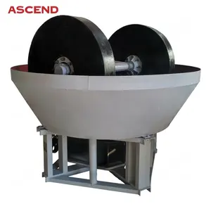 Grinding Equipment Double Rollers Wet Pan Mill Tahona Gold Ore Grinder 1 Tph With Multi Models Ascend Wet Pan Mill