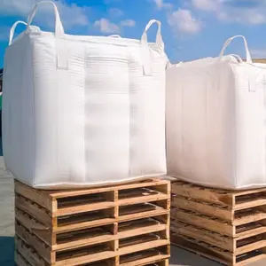 Fábrica BIGBAG 1 tonelada contenedor deflector PP bolsa a granel tejida 2 toneladas Jumbo FIBC saco polipropileno para carga escombros cemento arena leña