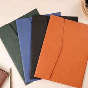 Custom Initials PU Leather <b>File</b> Folder Simple Travel Document <b>Organizer</b> Personalized A4 Document Holder Durable Document Case - Product Image 4
