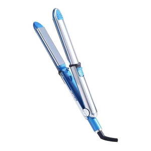 Plancha de Pelo Eléctrica Azul de Cerámica con Pantalla LED de Temperatura y Función Voluminizadora para Uso en Hoteles y al Aire Libre - Product Image 1