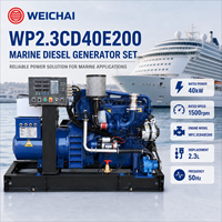 Moteur diesel marin refroidi par eau Weichai WP2.3CD40E200, 4 temps, 4 cylindres, groupe électrogène 30 kW 1500 tr/min, puissance auxiliaire pour bateau
