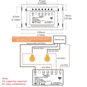 Interrupteur mural intelligent sans fil, wi-fi, Zigbee, pour luminaire, Tuya, module d'automatisation - Product Image 6