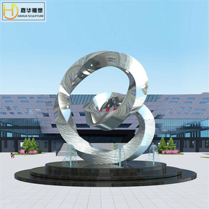 Escultura abstracta de acero inoxidable Jiahua, forma irregular, para montaje en suelo exterior, arte metálico hecho a mano. - Product Image 5
