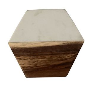 Sous-verres en marbre et bois d'acacia personnalisés avec logo pour mariage, vente en gros, pour boissons et café - Product Image 6