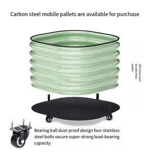 금속 심기 상자 화분 정원 침대 내 하중 용 공장 스테인레스 스틸 현대 친환경 모바일 팔레트 풀리 - Product Image 1