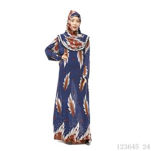 Robe longue sur mesure pour femmes de Dubaï et d'Arabie Saoudite avec foulard, robe en dentelle brodée, jilbab maxi, abaya kaftan turque - Product Image 2