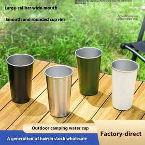 Mug en acier inoxydable 304 de qualité alimentaire, simple paroi, design classique, idéal pour le camping en extérieur, les fêtes et l'usage domestique - Product Image 5