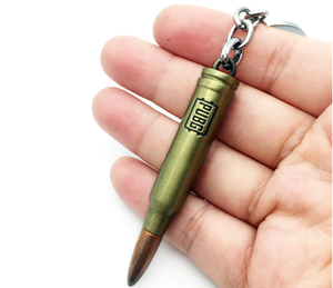 ขายส่งที่กําหนดเองกระสุนพวงกุญแจสําริด 3D ปืนลูกซองกระสุนพวงกุญแจร้อนเกมวิธีการสุดท้ายพวงกุญแจโลหะสําหรับผู้ชาย - Product Image 5