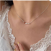 Collier en acier inoxydable 316L plaqué argent, motif os de serpent, avec pendentif petit poisson, tendance, unisexe, vente en gros, lot économique, idéal comme cadeau