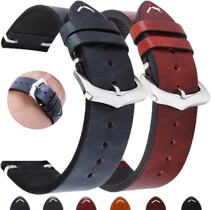 Top-Grain da bò không thấm nước Calfskin nhiều màu sắc & kích cỡ cổ điển dầu-sáp da đầy đủ hạt da đồng hồ Túi dây đeo - Product Image 2