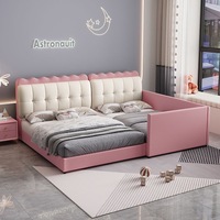 JUNYUHAO Modernes Minimalistisches Bett mit Stauraum, Lederpolsterung, Kiefernholzrahmen, Hochdichter Schaumstoff, Queen/King Size für Zuhause