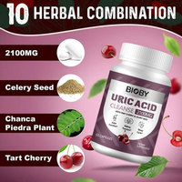 OEM Marque Privée Bioby Nettoyant Acide Urique 2100MG Capsules Cerise Amère Graines de Céleri Soutien Rénal Articulations Sommeil 90 Capsules