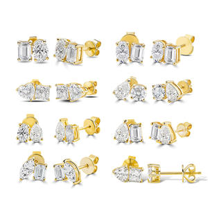 Pendientes de Diamantes de Laboratorio de Dos Piedras, Oro Sólido de 10K, 1.5TCW - Product Image 5