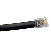 Câble spiralé CE Rohs UL 6 conducteurs 26 AWG, gaine noire mate, RJ12 6P6C plat pour données, voix et vidéo