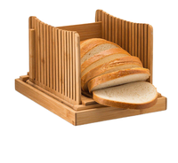 Trancheuse à pain pliable en bambou et plateau à chapelure coupe-pâtisserie manuel pour la maison outils de cuisine de cuisson