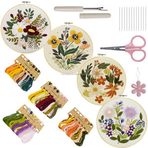 Microstar ODM OEM Maßgeschneidertes Stickerei-Set für Anfänger DIY Stickrahmen Fäden DIY Gesticktes Näh-Starter-Set - Product Image 2
