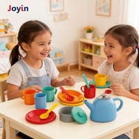 Ensemble de jouets de vaisselle de table avec boîte de rangement en PP, cuisine, cuisine des aliments, service, jeu d'imitation, activité d'apprentissage