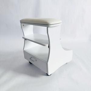 Beauty Salon Nail <b>Tool</b> <b>Cart</b> Movable with Drawer with Leather Hand Pad Manicure Footrest Stool - Product Image 3