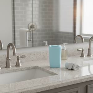 Portaspazzolino in Ceramica Haitiana, Azzurro - MSV. - Product Image 3