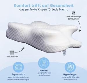 Butterfly Shape Pressure Relief Cervical <b>Memory</b> Foam <b>Pillow</b> 5S Slow Rebound Ergonomic <b>Pillow</b> for Side Back Sleepers - Product Image 3