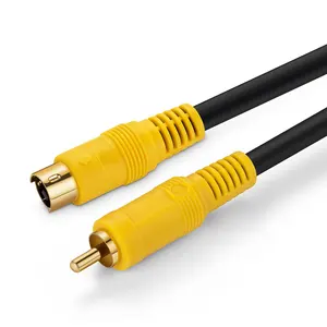 Kualitas Tinggi 4 Pin S Video Ke RCA Kuning Kabel Video Audio