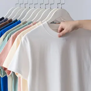 Men's Plus Size Drop Shoulder Heavy Cotton T-shirt Plain High Quality Custom Printing Short Sleeve T-shirt