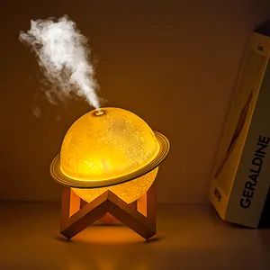 Humidificador portátil de vapor frío, Mini lámpara de Luna 3D, ultrasónico, para el hogar, habitación, recargable por USB, 200ml