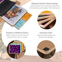 Table de puzzle en bois pliable avec 4/6 tiroirs coulissants, 1000/1500 pièces, pliable, unisexe, pour tous les âges