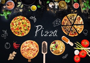 Pizza Murale Papier Peint Pizza Shop <span class=keywords><strong>Tableau</strong></span> <span class=keywords><strong>Noir</strong></span> <span class=keywords><strong>Fond</strong></span> Mural Restaurant Grand Papier Peint - Product Image 3
