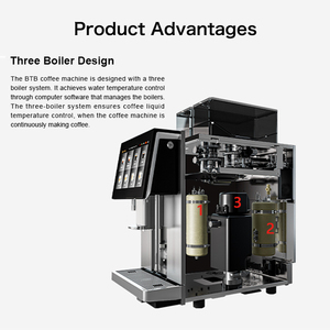 BTB commerical automatic <strong>coffee</strong> <strong>machine</strong> produce 300 <strong>cups</strong> per day touch screen large capacity bean tank - Product Image 3