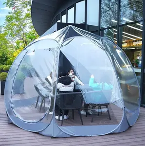 Tenda Igloo Instan Layar Jernih Gazebo Rumah Segi Delapan Gelembung Luar Ruangan PVC Kubah Tenda Kanopi Taman Pop Up Tenda Transparan